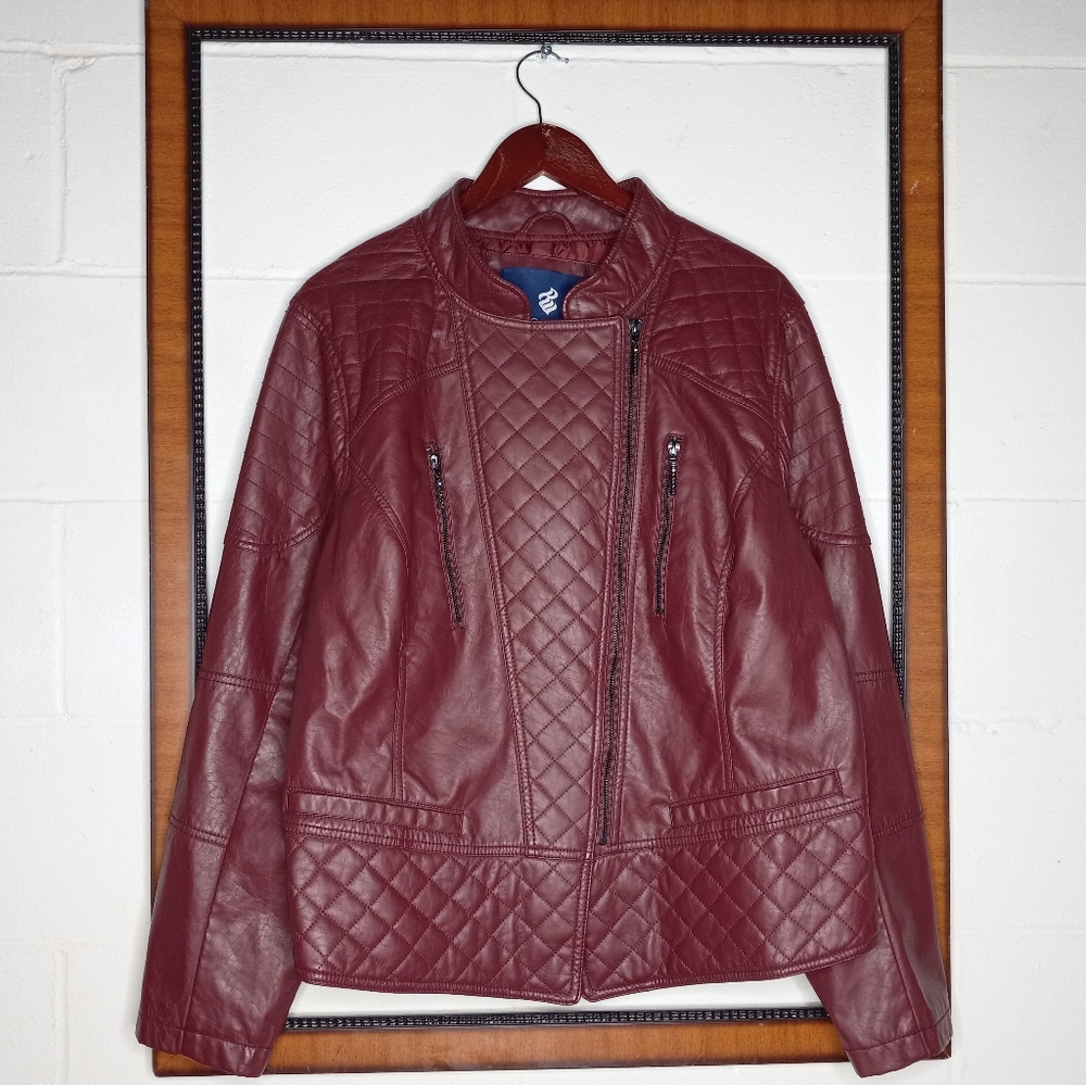 Rocawear faux leather motorcycle jacket women's size 2xl